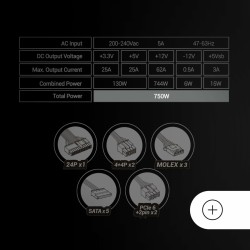 Fonte di Alimentazione Mars Gaming PSU 750W ATX 750 W 6 W 130 W 80 Plus Bronze