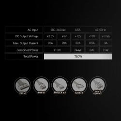 Fonte di Alimentazione Mars Gaming 750W ATX 750 W 6 W 110 W 80 Plus Silver