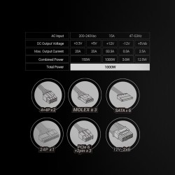 Fonte di Alimentazione Mars Gaming MPB1000PSIW 1000 W 80 Plus Gold