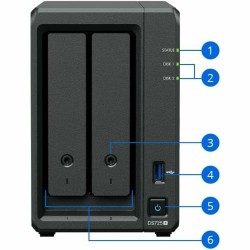 Memorizzazione in Rete NAS Synology DS725+ Nero AMD Ryzen R1600
