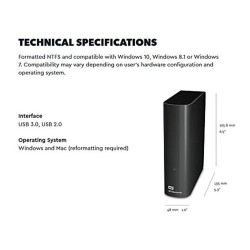 Hard Disk Esterno Western Digital WDBWLG0060HBK Nero 6 TB 6 TB HDD