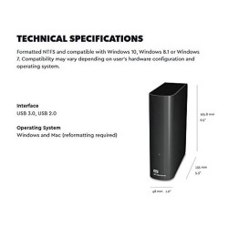 Hard Disk Esterno Western Digital WDBWLG0060HBK Nero 6 TB 6 TB HDD