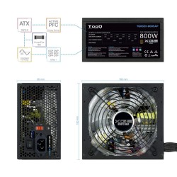 Fonte di Alimentazione TooQ TQXGEII-800SAP ATX 800 W 80 Plus Bronze RoHS