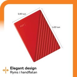 Hard Disk Esterno Western Digital My Passport Rosso 4 TB HDD