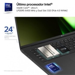 Laptop LG 14Z90S-G.AD78B Qwerty in Spagnolo 14" 1,4 GHz Intel Core Ultra 7 155H 32 GB RAM 1 TB SSD (Ricondizionati A)