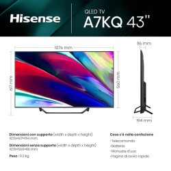 Smart TV Hisense 43A79KQ 43" 4K Ultra HD LED HDR D-LED QLED (Ricondizionati B)