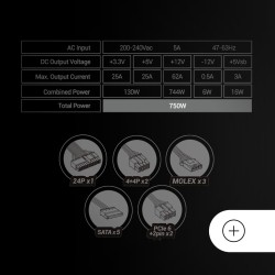 Fonte di Alimentazione Mars Gaming TACMARS-MPB750SI 750 W 6 W 130 W 80 Plus Bronze